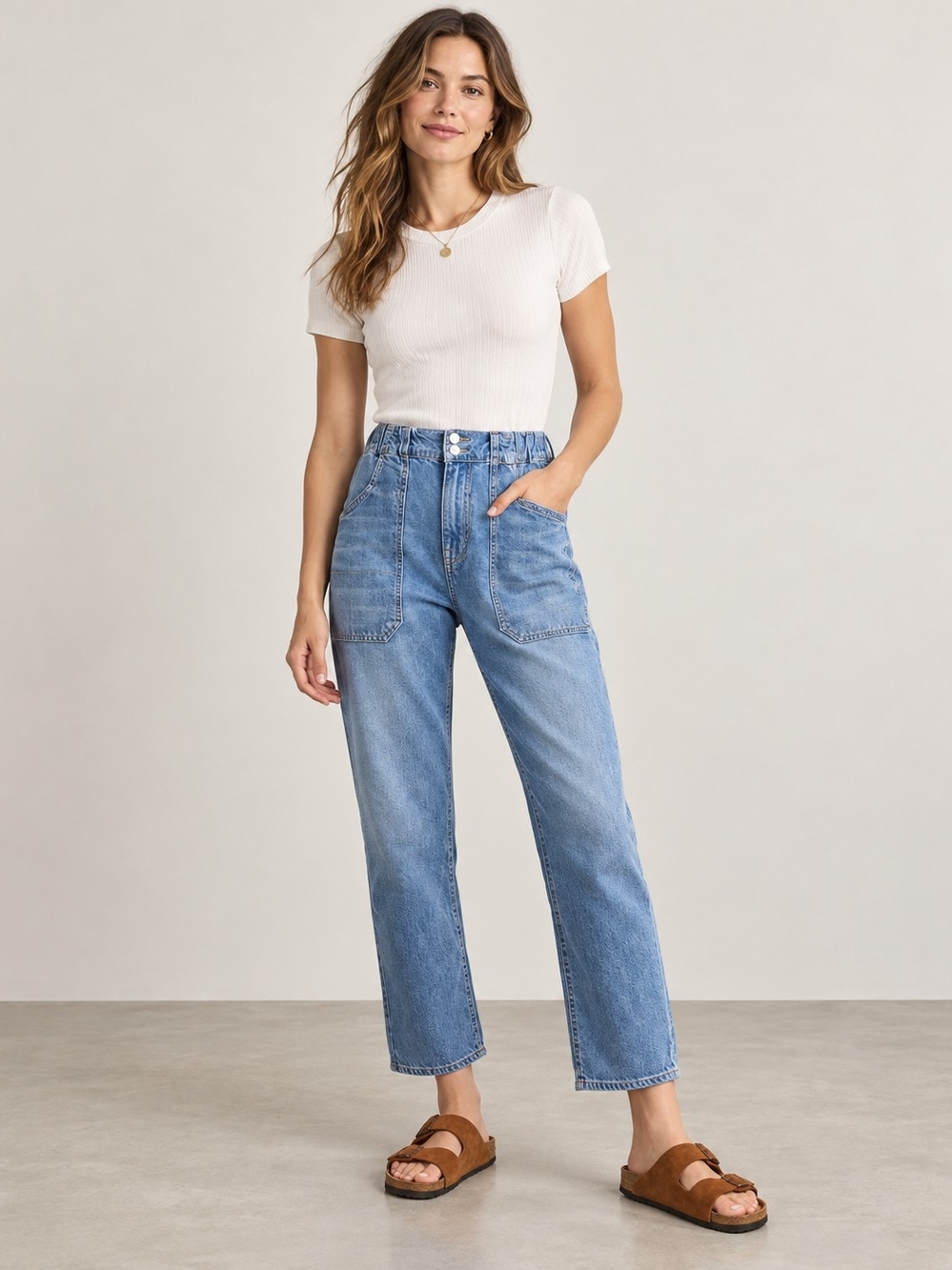 Veronica Beard Arya Straight High Rise Jeans Size 26 100% Cotton Blue